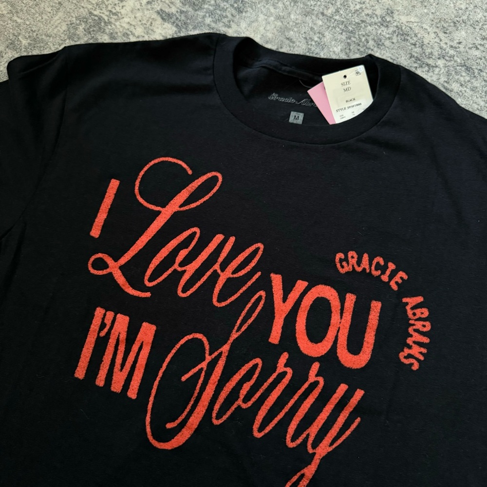 New with tags i love you im sorry Gracie Abrams black t shirt